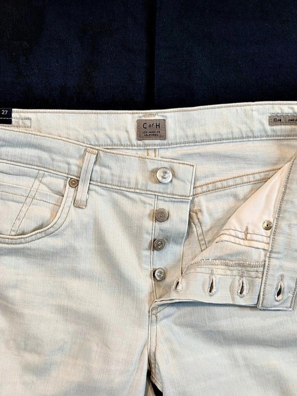 Citizens of Humanity Elsa Mid Rise Slim Fit Crop Jeans – Clean White – Size 27 - Picture 5 of 9